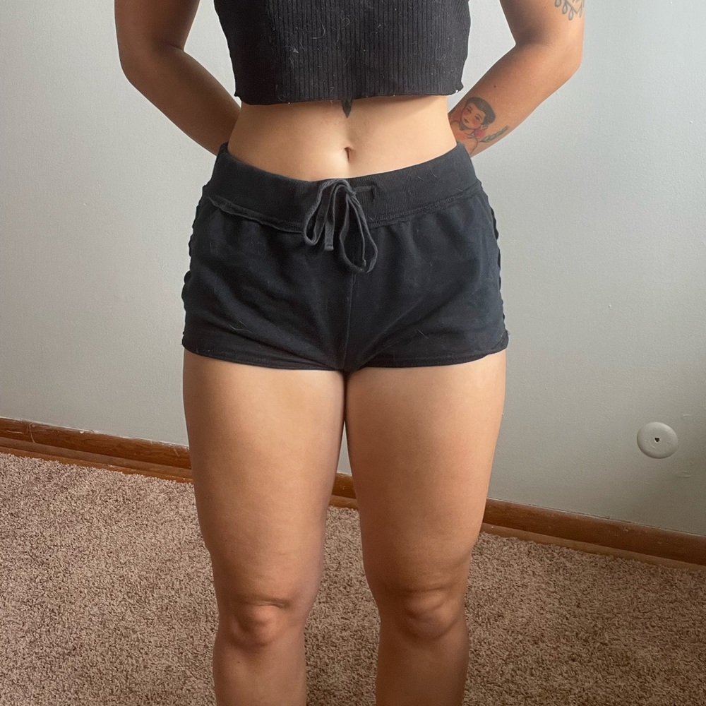 Large, Black Shorts, Drawstring